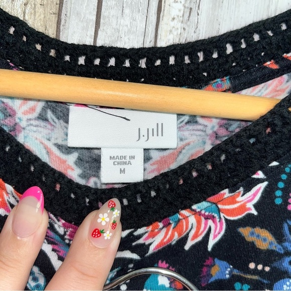 J. Jill Crochet Trim Floral Knit Tank - Picture 5 of 5